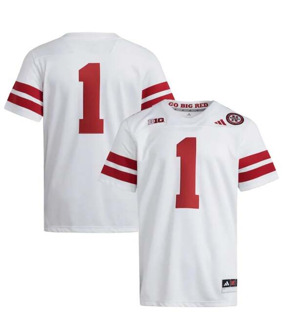 Adidas Other - adidas Nebraska Cornhuskers Mens 2XL White Premier Away Football Jersey NCAA GBR
